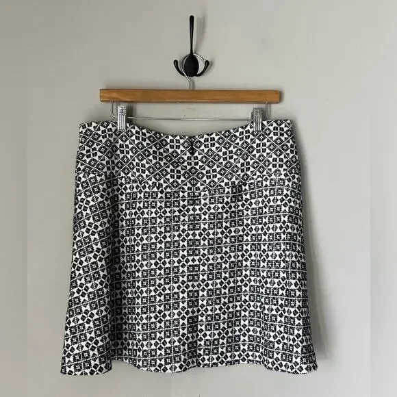 Tory Burch Marley Skirt Fit and Flare Mini Navy Blue and White Size 12 - Picture 5 of 8